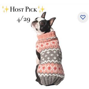 ✨HP✨Chilly Dog Pink Fair Isle Sweater, Small New Alpaca Wool Handmade